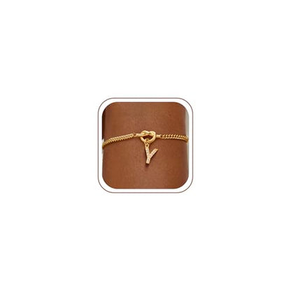 Gold Initial Bracelets for Women Jewelry Gifts - Dainty 14K Gold Plated Zircon Letter Knot Bracelet 26 Alphabet Monogram Initial Bracelets Birthday Gifts for Women - color: Y