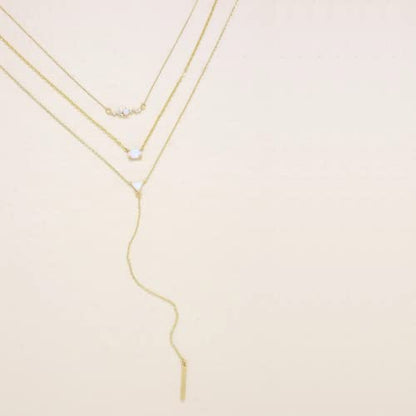Ettika Lariat Necklace for Women. Gold Drop Necklace, Necklaces for Women. 18K Gold or Rhodium Plated Chain. Trendy Jewelry - color: N1949 Gold