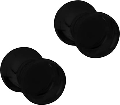 Forbidden Body Jewelry 3mm - 6mm Acrylic Ear Gauges, Solid Double Flared Saddle Plug Earrings Sold in Pairs - style: 6mm (2G) Black