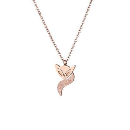 925 Sterling Silver Necklace for Women Trendy, Charming Layered Necklace with Cubic Zirconia Pendant for Her Womens Dainty Diamond Choker Necklaces Holiday Jewelry Gifts for Mom Wife Daughter Lover - color: Fox Necklace-Gold04