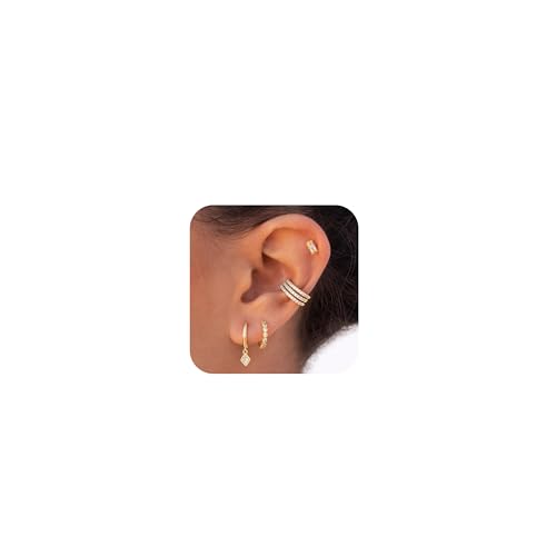 Ear Cuffs Non Piercing Ear Cuff Earrings for Women Gifts Trendy Stuff Clip on Cartilage Earrings Stacks Fake Earrings Jewelry Gifts - color: F:2pcs Rhinestones gold cuff earrings