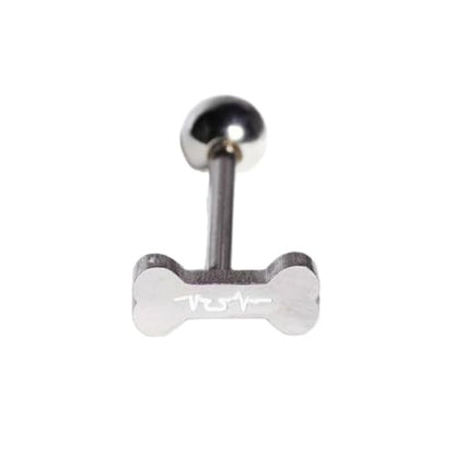 14G Cute Bone Tongue Rings for Women 316L Surgical Stainless Steel Tongue Straight Barbell Tongue Body Piercing Jewelry - color: White