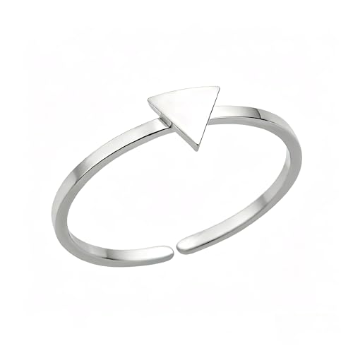 Sun and Moon Rings Stainless Steel Crescent Sun Rings for Women Gold Open Ring Middle Index Finger Jewelry Gift - color: D-Silver Triangle