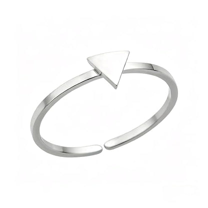 Sun and Moon Rings Stainless Steel Crescent Sun Rings for Women Gold Open Ring Middle Index Finger Jewelry Gift - color: D-Silver Triangle