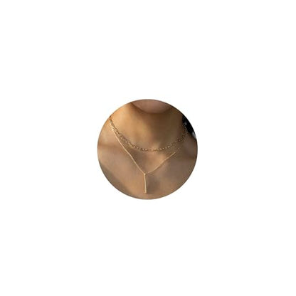 Layered Necklaces for Women - 14K Dainty Gold Plated Layering Chokers Necklaces Set Multilayer Delicate Necklace Trendy Adjustable Long Layered Necklaces for Women - style: 20 Bar Necklace