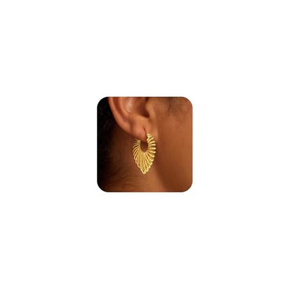 Chunky Hoop Huggie Dangle Tassel Pearl Bow Heart Charm Stud Cilp-on Earrings for Women, 14K Gold plated/Sterling Silver Plated CZ Large Jewelry Vintage Dainty Trendy Gift Daily Prom Party - style: Chunky Heart-GD