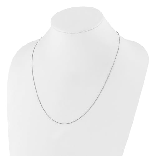 Diamond2Deal Sterling Silver RH-plated Adjustable .95mm Rolo Chain Necklace | 22 Inch Item Width 0.95 mm 925
