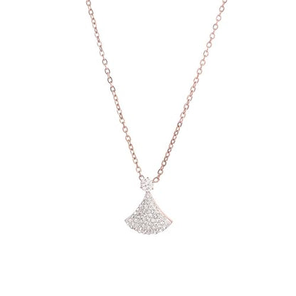 925 Sterling Silver Necklace for Women Trendy, Charming Layered Necklace with Cubic Zirconia Pendant for Her Womens Dainty Diamond Choker Necklaces Holiday Jewelry Gifts for Mom Wife Daughter Lover - color: Dress Pendant Necklace-White01