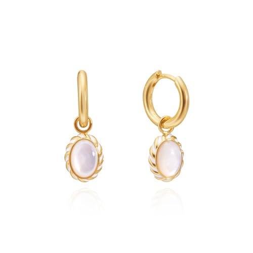 ARSIS Heart Charm Huggie Hoop Earrings for Women, Dainty 18K Gold Plated Heart Drop Hoops with CZ, Hypoallergenic, 925 Sterling Silver Posts, Tarnish-Free, Lightweight Jewelry Gift for Her - color: Moonlight Drop Huggie Hoop