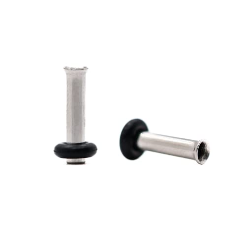 Forbidden Body Jewelry 12G-1 Inch Surgical Steel Single Flared Tunnel Plugs Plus O-Ring, Choose Pcs/Gauge - style: 2pcs: 2.4mm (10GA)