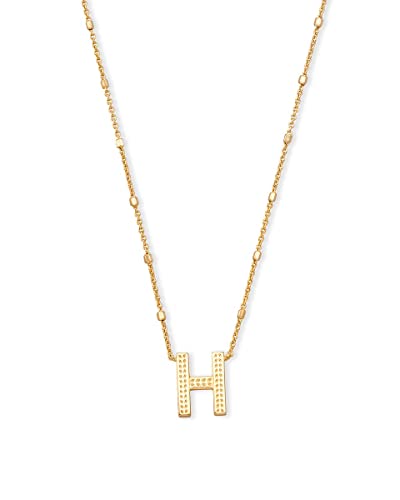 Kendra Scott Letters A-Z Pendant Necklace for Women, Fashion Jewelry, 14k Gold-Plated Brass - color: Letter H