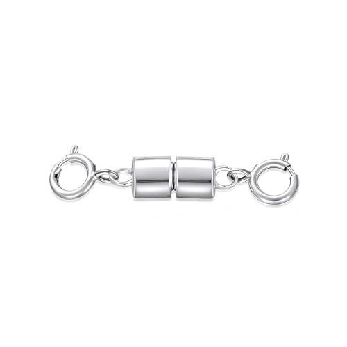 925 Sterling Silver Lobster Clasp for DIY Necklace Bracelet Jewelry Making, Double Spring Clasp with Closed Jump Rings, Necklace Extender Clasp Connector Bracelet Extension (Style 17) - style: Style 17