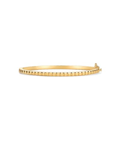 PAVOI 14K Gold Plated Cubic Zirconia Bangle Tennis Bracelets for Women | Classic Love Cuff Bangle Bracelets - style: Plain