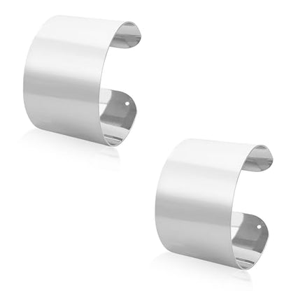 Wide Cuff Chunky Gold Bracelets for Women Open Cuff Bangles Wrist Cuff Bracelets for Women - style: Silver