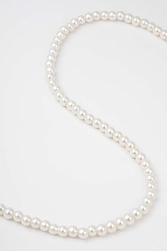 BABEYOND Round Imitation Pearl Necklace Wedding Pearl Necklace for Brides - color: White, size: 4mm