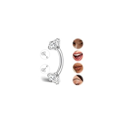 G23 Titanium Rook Piercing jewelry 16G Eyebrow Rings Curved Navel Barbell | Internally Threaded Dainty Helix Earrings Curved Barbell Small Belly Button Rings for Women - color: B, size: Length:6mm
