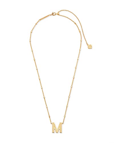 Kendra Scott Letters A-Z Pendant Necklace for Women, Fashion Jewelry, 14k Gold-Plated Brass - color: Letter M