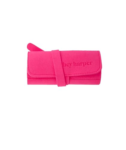 Hey Harper Travel Jewelry Organizer Roll – Compact Storage Pouch for Rings, Earrings, Necklaces & Bracelets – Foldable Case for Women (Included Only Roll) (Fuchsia) - color: Fuchsia