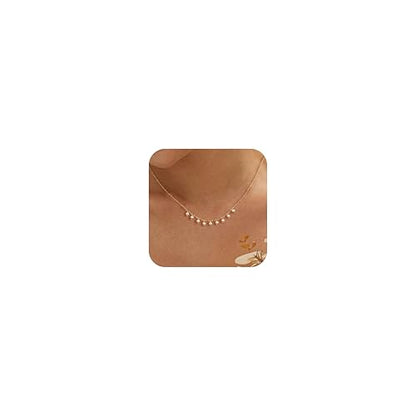 Pearl Necklaces for Women Trendy,14k Gold Plated Pearl Pendant Necklace Dainty Wedding Necklace Small Cute Gold Choker Necklace for Women Non Tarnish Gold Prom Jewelry Fashion Bridesmaids Gifts - color: GD-Lips pearl necklace