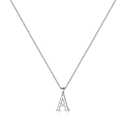 Turandoss S925 Sterling Silver Initial Necklaces for Women, Dainty Hypoallergenic Letter Initial Pendant S925 Sterling Silver initial Necklace for Women Jewelry Gifts - style: A.