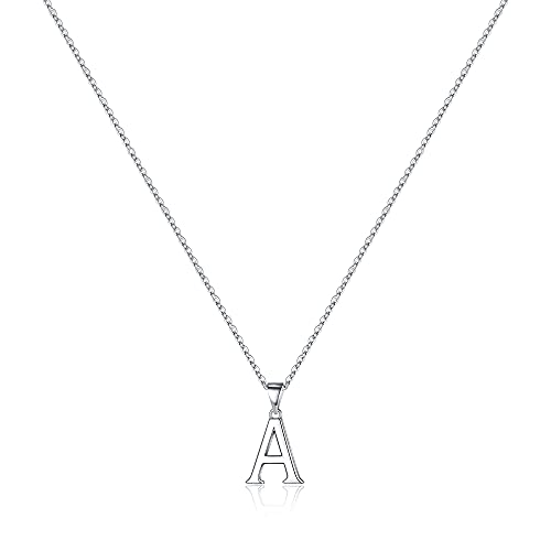 Turandoss S925 Sterling Silver Initial Necklaces for Women, Dainty Hypoallergenic Letter Initial Pendant S925 Sterling Silver initial Necklace for Women Jewelry Gifts - style: A.