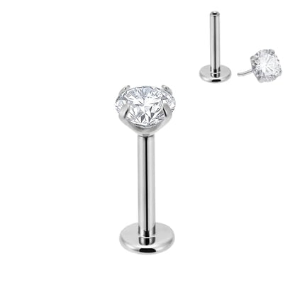 20g/18g/16g Titanium Press Fit Threadless Push in Labret Stud