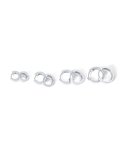 PAVOI 18K Gold Plated Small Hoop Earrings for Women, Earrings Piercing Pack | Hypoallergenic Earrings with 925 Sterling Silver Posts, Trendy Geometric Chunky Huggie Hoop Earrings - style: 4-Piece Set
