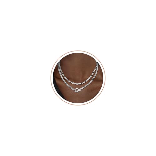 CHESKY 14K Gold Plated Layered Chain Necklace for Women | Trendy Cuban Link Chain, Chunky Paperclip Chain, Toggle Clasp Necklace, Fashion Gold Jewelry, Daily Gift for Women - style: Paperclip Toggle-SL