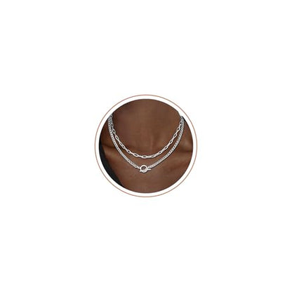 CHESKY 14K Gold Plated Layered Chain Necklace for Women | Trendy Cuban Link Chain, Chunky Paperclip Chain, Toggle Clasp Necklace, Fashion Gold Jewelry, Daily Gift for Women - style: Paperclip Toggle-SL