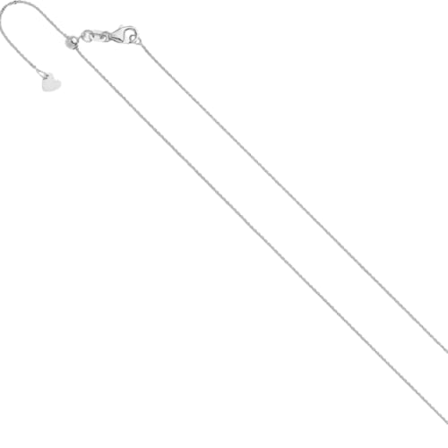 IceCarats 14K White Gold 1.2mm Rolo Cable Chain Necklace