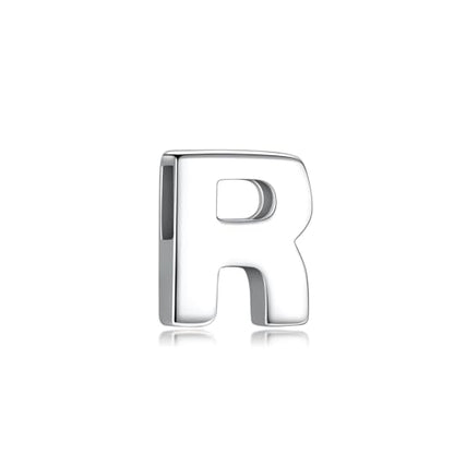 CANDYFANCY Initial Pendant 925 Sterling Silver Letters Personalized Alphabet Pendant Fit 1mm Box Chain - color: Alphabet R Pendant
