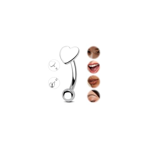 G23 Titanium Rook Piercing jewelry 16G Eyebrow Rings Curved Navel Barbell | Internally Threaded Dainty Helix Earrings Curved Barbell Small Belly Button Rings for Women - color: D, size: Length:8mm