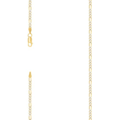 JewelryWeb 925 Sterling Silver Pave Super Flat Figaro Chain Two Tone 2.6mm Anklet Anklet for Women and Men - size: 8 inches