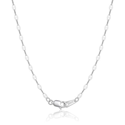 18k Gold Plated 925 Sterling Silver Link Chain Necklace for Women, Dainty Chain Necklace 2.0mm Lobster Claw Clasp Silver Necklace Trendy Jewelry Gifts 16/18/20/22/24 Inch - color: Silver, size: 18 Inch (Women's Average Length)