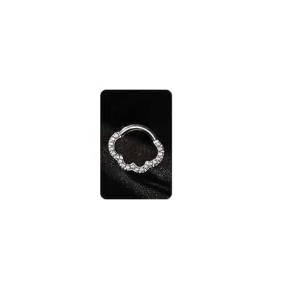 BodyBonita 16G Cloud Hinged Septum Rings - G23 Titanium Nose Rings Hoops Clicker Septum Jewelry CZ Nose Piercings Helix Tragus Rook Daith Earrings for Women Men Silver/14K Gold Plated 8mm - color: Silver-Cloud Shape