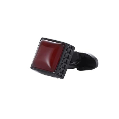 Black Square Men's Cufflinks Studs Set