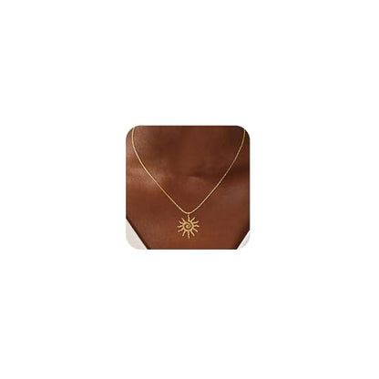 CHESKY Layered Necklaces for Women Trendy, Dainty 14k Gold Plated Pendant Necklace Layering Necklace for Women Non Tarnish Hypoallergenic Sun Gold Necklace Stack Gold Jewelry for Women Gifts - style: Sunflower-GD