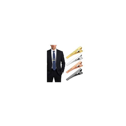 Custom Tie Clips for Men,Personalize Engraved Tie Bar,Stainless Steel Tie Clip for Business, Wedding, Anniversary, Father's Day Gifts,Ideal for Groomsman Best Man Dad Husband Boyfriend - style: Silver + Black + Gold +Rose Gold