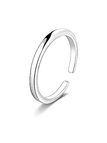 925 Sterling Silver Open Cuff Toe Ring for Women Adjustable Pinky Ring Band Size 2-4… - color: Style C