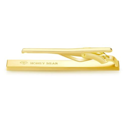 HONEY BEAR 5cm/5.4cm/6cm Mens Tie Clip Bar for Normal Size Steel Business Wedding Gift 1.97"/2.12"/2.36" - style: 6cm Shinny Gold