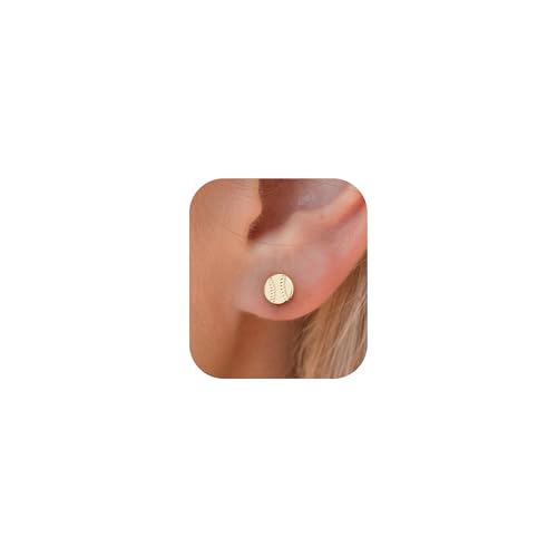 Stud Earrings for Women- 14K Gold/White Gold Plated/Black Bow Dragon Softball Snake Bat Stud Earrings - color: Softball