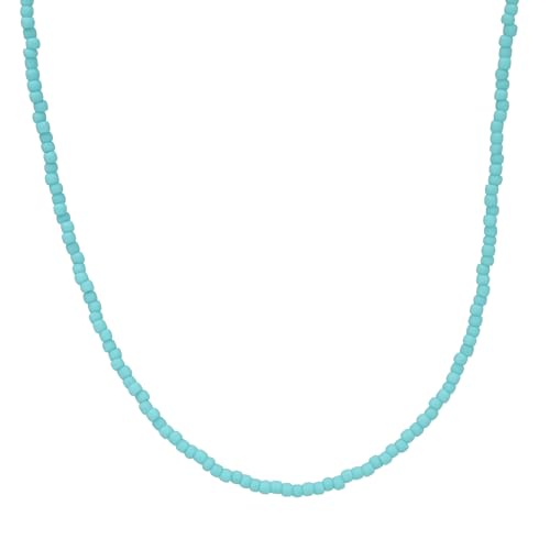 Kathy Bankston Handmade Matte Turquoise Seed Bead Necklace, Thin 1.5mm Single Strand