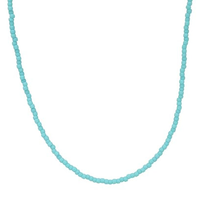 Kathy Bankston Handmade Matte Turquoise Seed Bead Necklace, Thin 1.5mm Single Strand