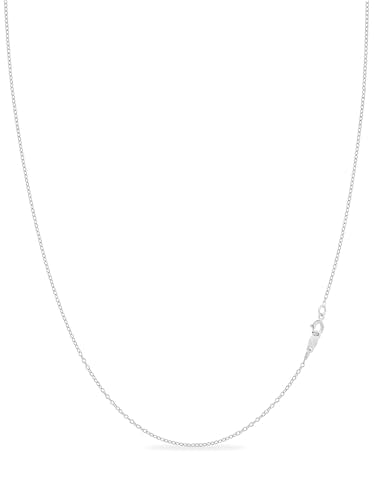 KEZEF 18K Gold Plated 925 Sterling Silver Box Chain Necklace for Women, 1mm Thin & Sturdy Italian Chain Necklace, Rose Gold & Silver Available, 15/16/18/20/22/24/30 Inch - color: Sterling Silver, size: 17 Inch