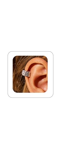 Gothic Stainless Steel Ear Cuffs Non Piercing Cartilage Clip On | Punk Emo Y2k Alt Goth Style,Men Women,Silver Fake Earring,Hypoallergenic Adjustable,Jewelry Gift,Edgy design - color: K5-Edgy Design Silver 1