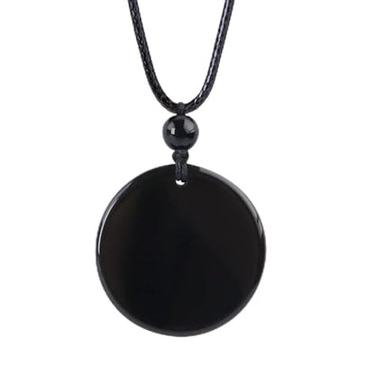 Anjiucc Natural Gemstone Tree of Life Black Obsidian/Golden Obsidian Pendant Necklace for Male and Female Necklace - color: Black Obsidian 6