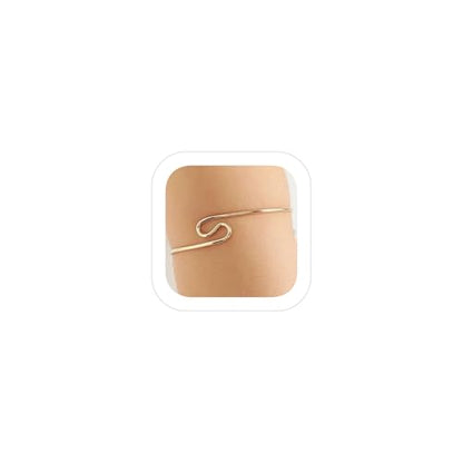 Gold Coil Arm Cuff for Women,Upper Cuff Bracelet Armlet Minimalist Armband Bangle Liquid Lava Chain Open Bangle bracelets for Women - style: Open - Silver
