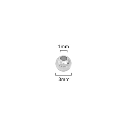 Platinum Plated Round Spacer Beads 3mm 300pcs for Jewelry Making Findings Non Tarnish - color: Platinum, size: 3mm