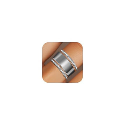 2-Pack 14K Gold Plated Stacking Rings for Oura Ring Gen 5/4/3 | Cubic Zirconia，oura ring stack accessories，Diamond Rings for Women - color: Silver