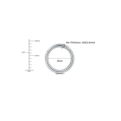 Aumeo 14G 16G 18G 20G Nose Ring Hoop Stainless Steel Hinged Segment Rings Hoops Nose Clicker Ring Tragus Helix Cartilage Daith Rook Earring Piercing Jewelry for Women Men - style: 5pcs 14g 8mm mixed colors